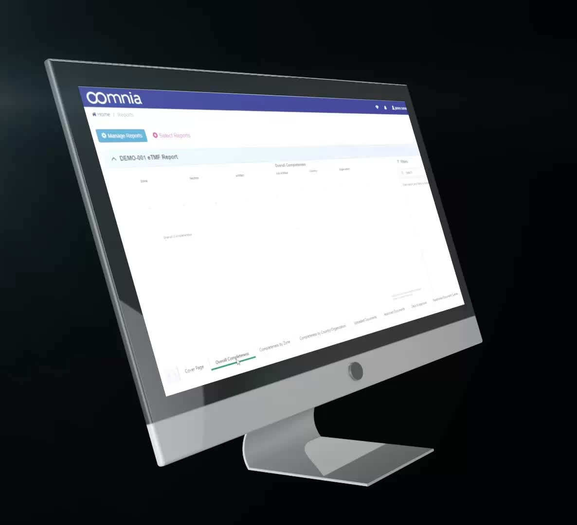 Computer monitor showcasing the Wemedoo clinical trial software